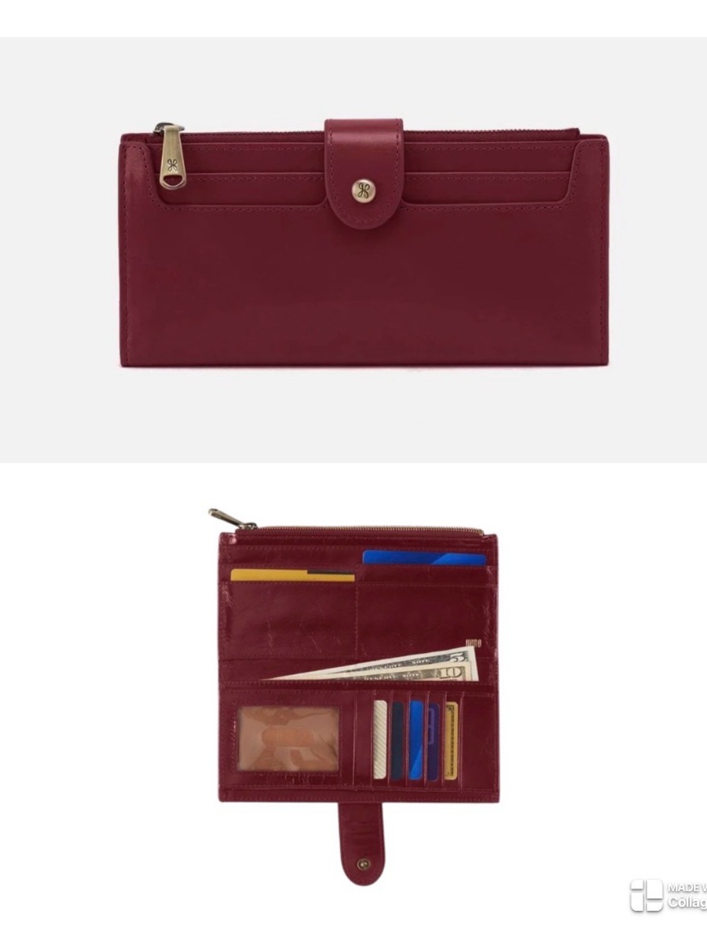 Hobo Dunn Continental wallet Burgundy